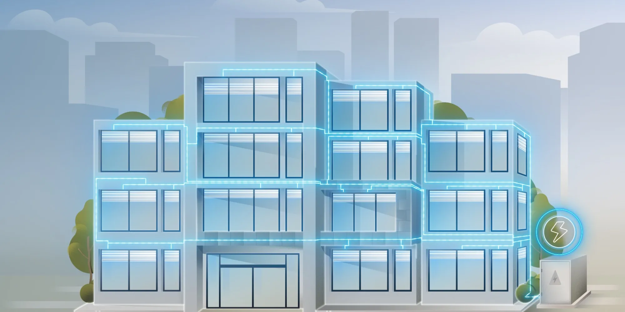MB OfficeBuilding Exterior TechMode ConnectedBlinds
